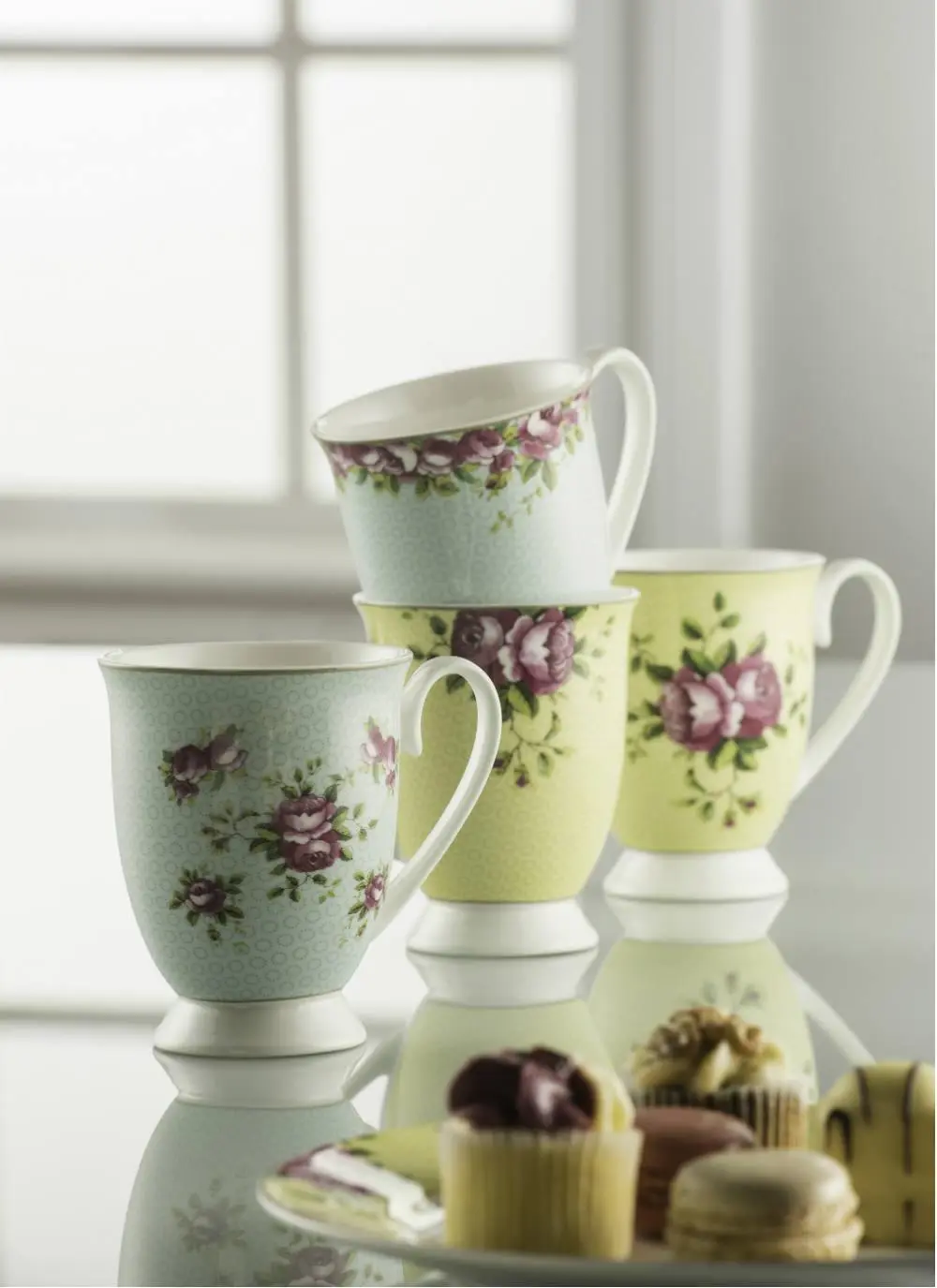Archive Rose Mugs Set of 4
